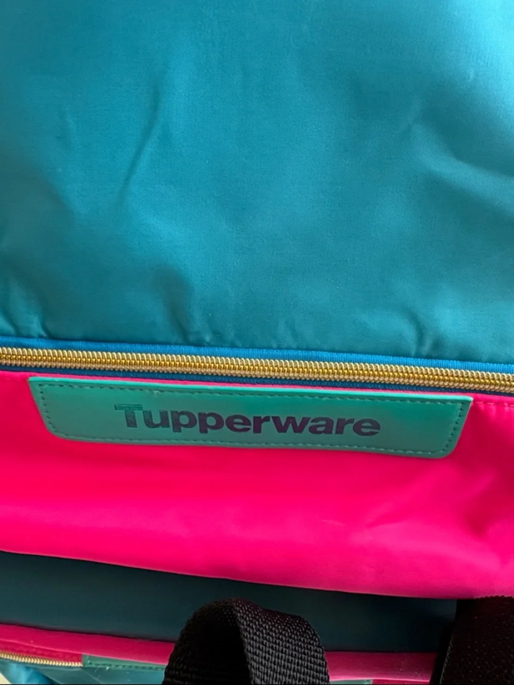 Tupperware Backpack Consultant Award Blue Teal Pink Retro Colors Vintage & Tote